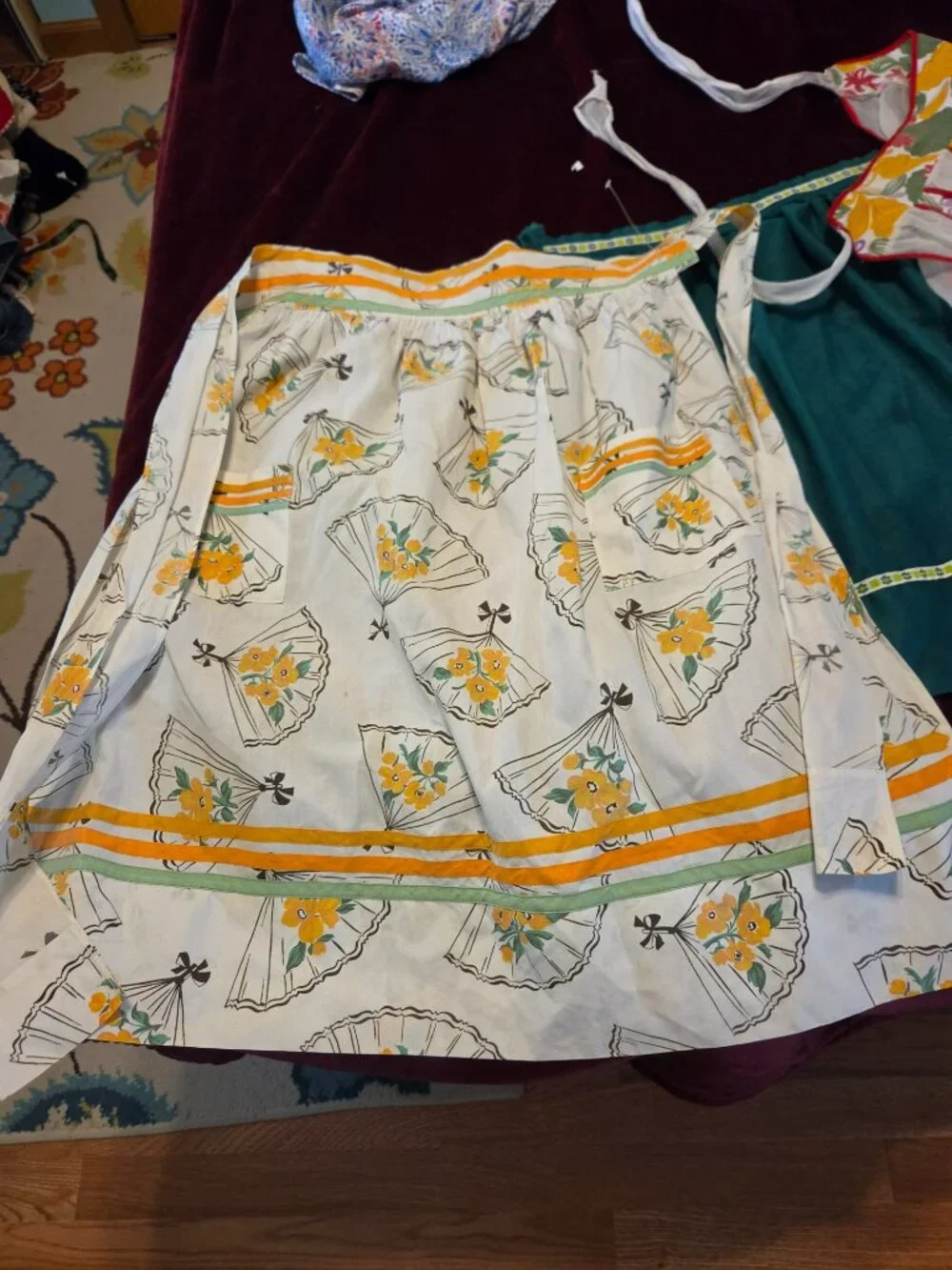 vintage waste aprons set of three